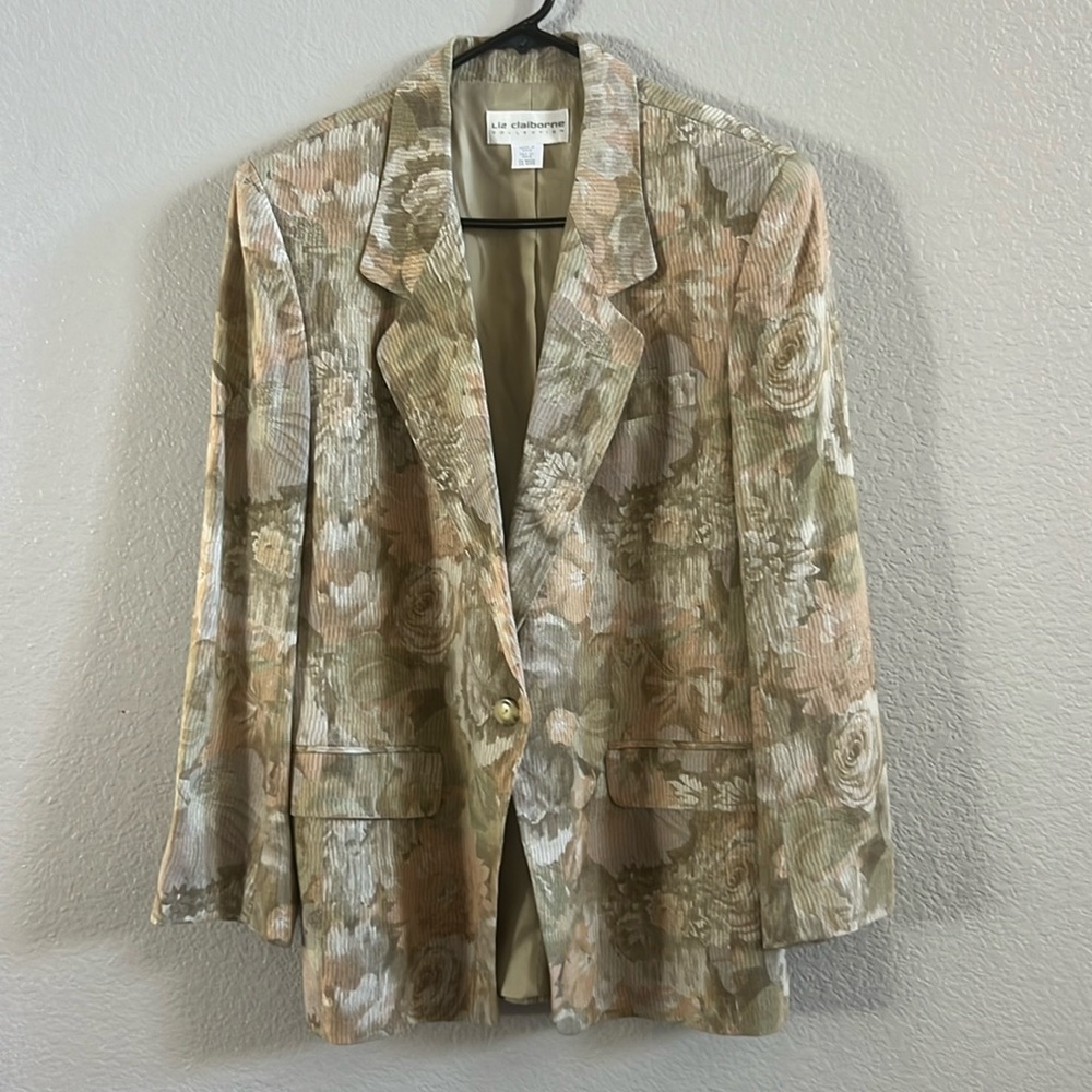 Liz Claiborne Vintage Linen Blend Blazer Size 8
